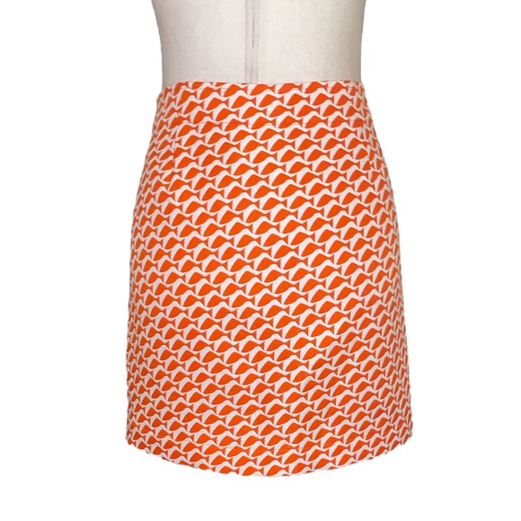 NWT Vineyard Vines Fish Geo Orange & White Mini Skirt - 6 - Picture 5 of 10
